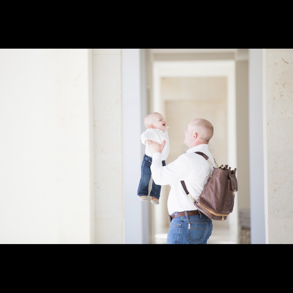 Leather diaper bag